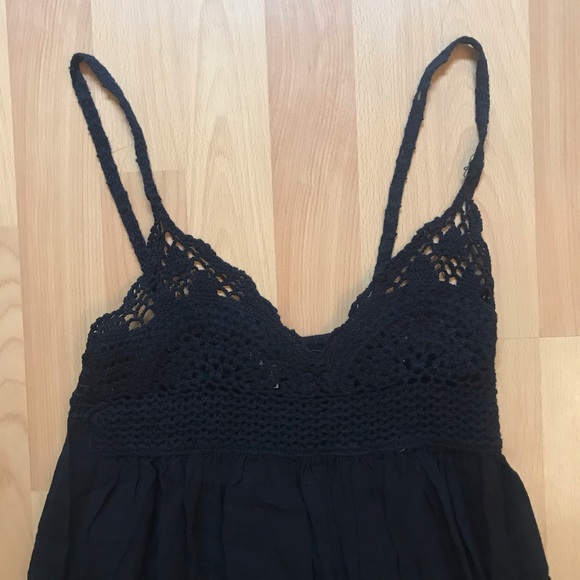 Tobi Black Crochet Stretchy Casual Maxi Dress - Picture 3 of 6